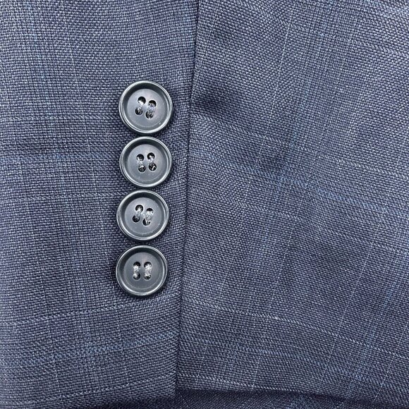 Ralph Lauren Chaps Suit Men 46R Blue Plaid Wool Classic Jacket Union Canada VTG - Picture 4 of 14